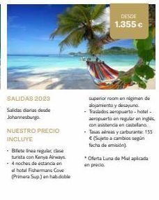 Viajes El Corte Inglés Salidas 2023 salidas diarias desde johannesburgo nuestro precio incluye billete linea regular clase turista con kenya airwa oferta