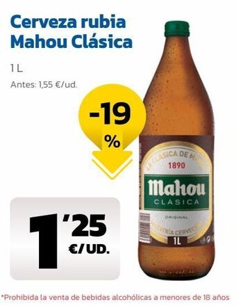 AhorraMas Cerveza rubia mahou oferta