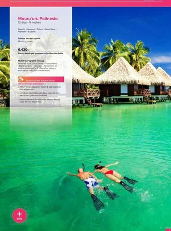 Viajes El Corte Inglés Mauru uru polinesia 12 días • 9 noches españa > moorea > taha's > bora bora > papeete > españa salidas desde españa marte oferta