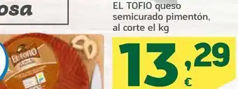 HiperDino Queso semicurado pimenton al corte el kg el tofio oferta