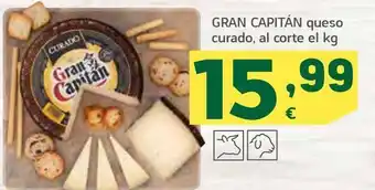 HiperDino Queso curado, al corte el kg gran capitan oferta