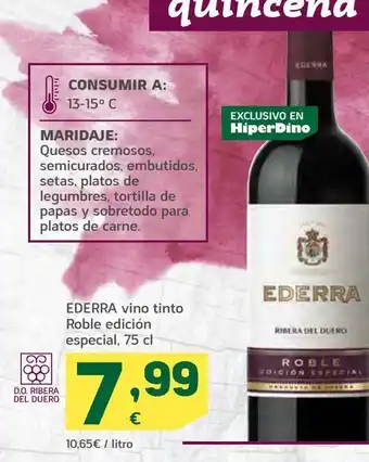 HiperDino Vino tinto roble edicion especial, 75 cl ederra oferta