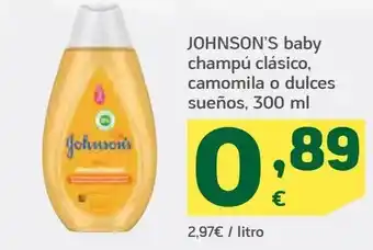 HiperDino Baby champu clasico, camomila o dolces suenos, 300 ml johnson's oferta