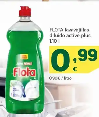 HiperDino Lavavajillas diluido active plus, 1,10 l flota oferta