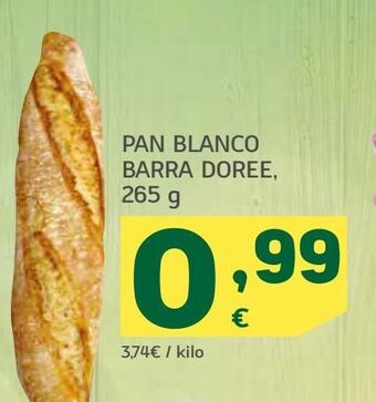 HiperDino Pan blanco barra doree, 265 g oferta