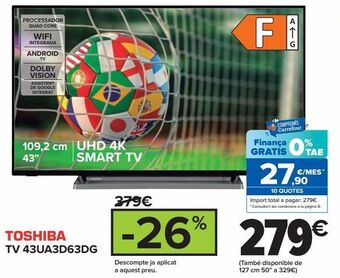 Carrefour Toshiba tv 43ua3d63dg oferta