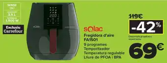 Carrefour Solac freidora de aire fa1501 oferta