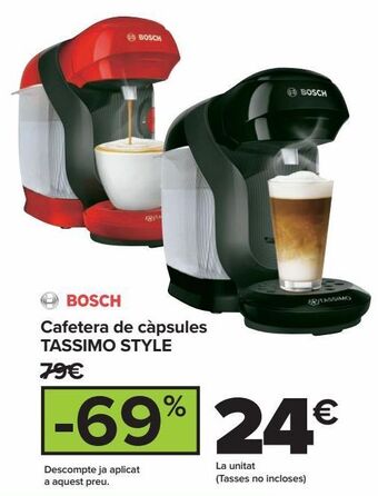 Carrefour Bosch cafetera de cápsulas tassimo style oferta