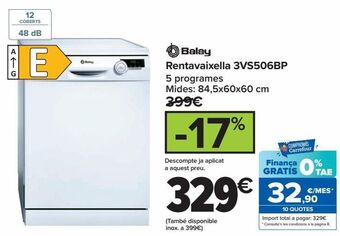 Carrefour Balay lavavajillas 3vs506bp oferta
