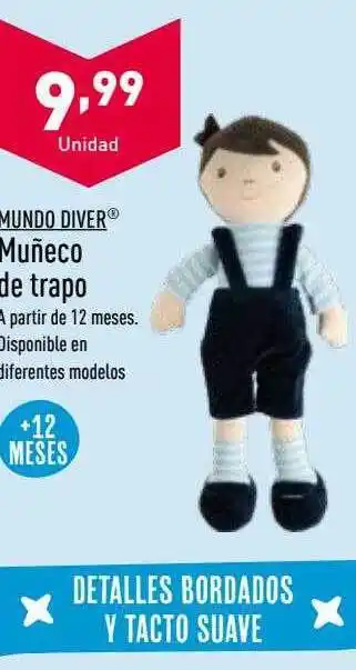 ALDI Mundo diver muñeca de trapo oferta