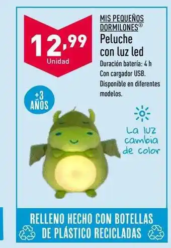 ALDI Mis pequeños dormilones peluche con luz led oferta