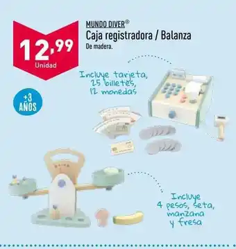 ALDI Mundo diver caja registradora balanza oferta