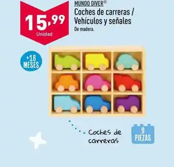 ALDI Mundo diver coches de carreras vehículos y señales oferta