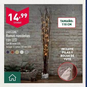 ALDI Lightzone ramas navideñas con led oferta