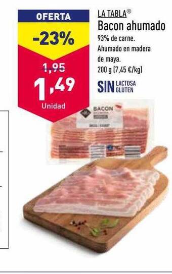 ALDI La tabla bacon ahumado oferta