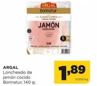 Alimerka Argal loncheado de jamón cocido bonnatur oferta