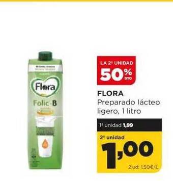 Alimerka La 2a unidad 50% dto flora preparado lácteo ligero oferta