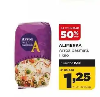 Alimerka La 2a unidad 50% dto alimerka arroz basmati oferta