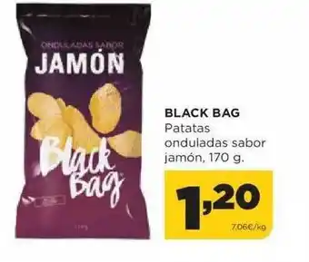 Alimerka Black bag patatas onduladas sabor jamón oferta