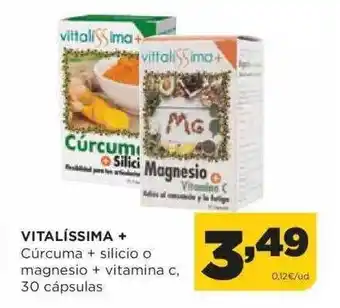 Alimerka Vitalíssima + cúrcuma + silicio o magnesio + vitamina c, 30 cápsulas oferta