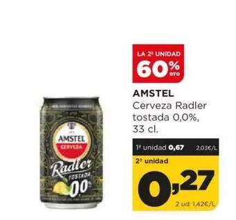 Alimerka Amstel cerveza radler tostada 0,0% oferta
