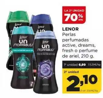 Alimerka Lenor perlas perfumadas active, dreams, fresh o perfume de ariel oferta
