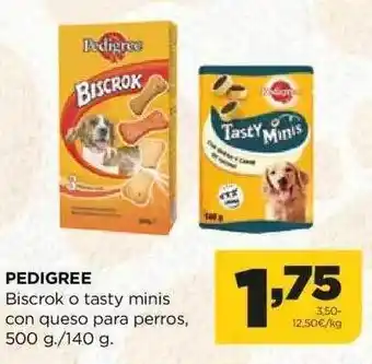 Alimerka Pedigree biscrok o tasty minis con queso para perros oferta