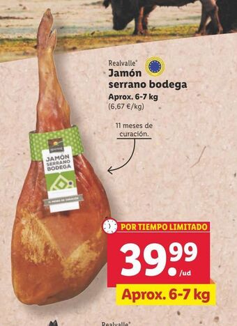 Lidl Jamón serrano realvalle oferta