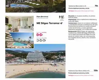 Viajes El Corte Inglés Sitges (barcelona) paseo maritimo 80  me  me sitges terramar 4*  nuestras ventajas  90  servicios ofrecidos  habitación melia oferta