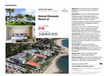 Viajes El Corte Inglés Costa dorada cambrils (tarragona) urb. eldorado playa-doppler, 1 estival eldorado resort 4* nuestras ventajas servicios o oferta