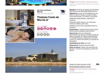 Viajes El Corte Inglés San pedro del pinatar (murcia) avda. del puerto, 327-329 thalasia costa de murcia 4* nuestros ventajas servicios ofrecid oferta