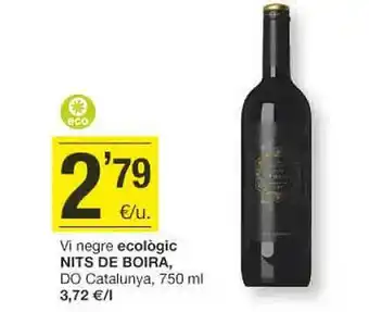 BonpreuEsclat Vi negre ecologic nits de boira, do catalunya oferta