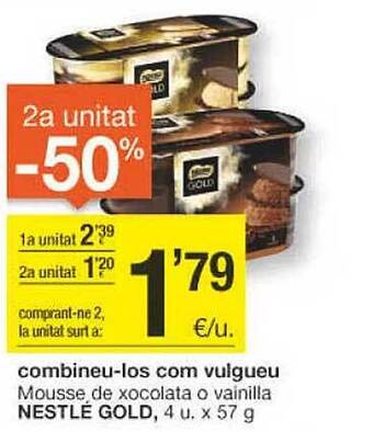 BonpreuEsclat Mousse de xocolata o vainilla nestlé gold oferta