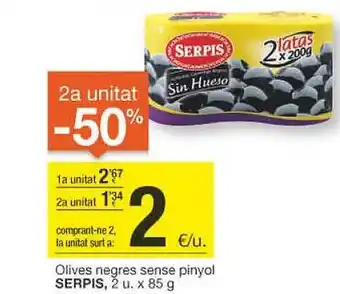 BonpreuEsclat Olives negres sense pinyol serpis oferta