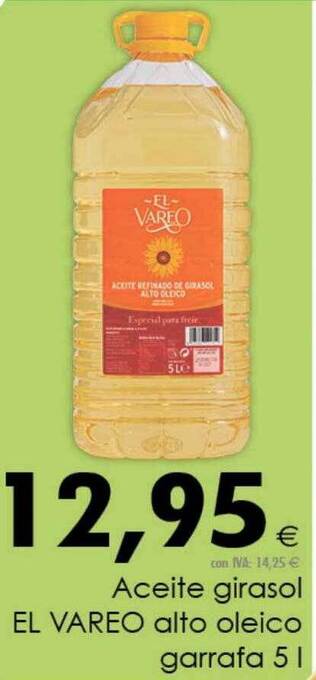 Cash Ifa Aceite girasol el vareo alto oleico garrafa 5l oferta
