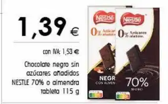 Cash Ifa Chocolate negro sin azúcares añodidos nestlé oferta