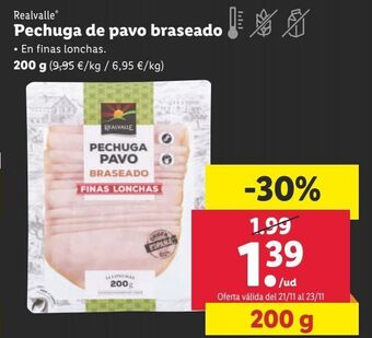 Lidl Pechuga de pavo braseada realvalle oferta