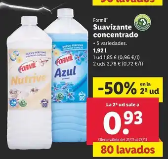 Lidl Suavizante formil oferta