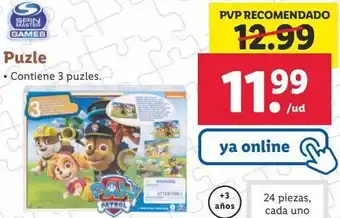 Lidl Puzzles patrulla canina oferta
