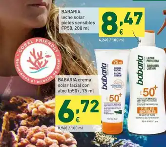 HiperDino Babaria Leche Solar Pieles Sensibles Fp50 Babaria Crema Solar Facial Con Aloe Fp50+ oferta
