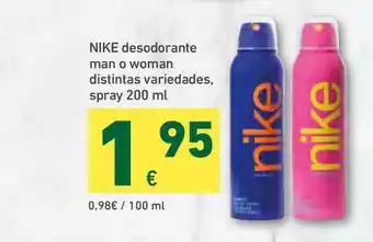 HiperDino Nike Desodorante Man O Womn Distintas Variedades Spray 200ml oferta