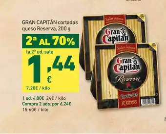 HiperDino Gran Capitán Cortadas Queso Reserva 200g oferta
