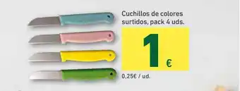 HiperDino Cuchillos De Colores Surtidos Pack 4 oferta