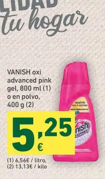 HiperDino Vanish Oxi Advanced Pink Gel O En Polvo 400g oferta