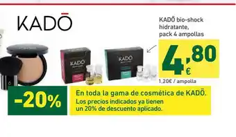 HiperDino Kadõ Bio-shock Hidratante Pack 4 Ampollas oferta