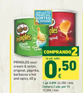 HiperDino Pringles Sour Cream & Onion Original Paprika Barbacoa O Hot And Spciy 40g oferta