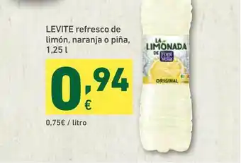 HiperDino Levite Refresco De Limón Naranja O Piña 1,25L oferta