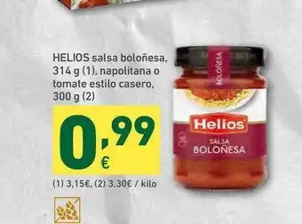 HiperDino Helios Salsa Boloñesa Napolitana O Tomate Estilo Casero 300g oferta