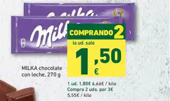 HiperDino Milka Chocolate Con Leche 270g oferta