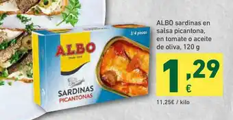 HiperDino Albo Sardinas En Salsa Picantona En Tomate O Aceite De Oliva 120g oferta